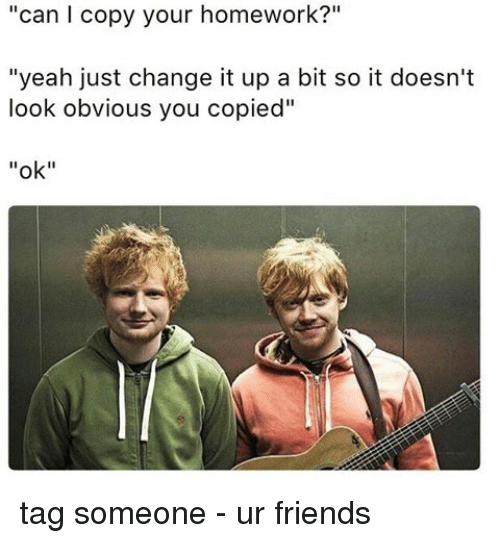 Can I copy your homework meme coming to life